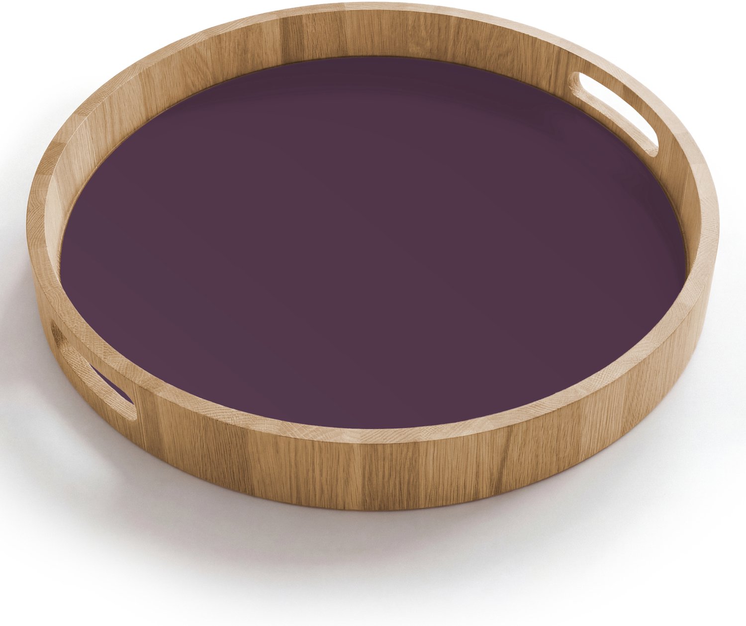 Dienblad rond 40x40 cm - Schootdienblad hout - Midnight - Plum - Paars - Borrelplank rechthoek - Plateau houten dienbladen