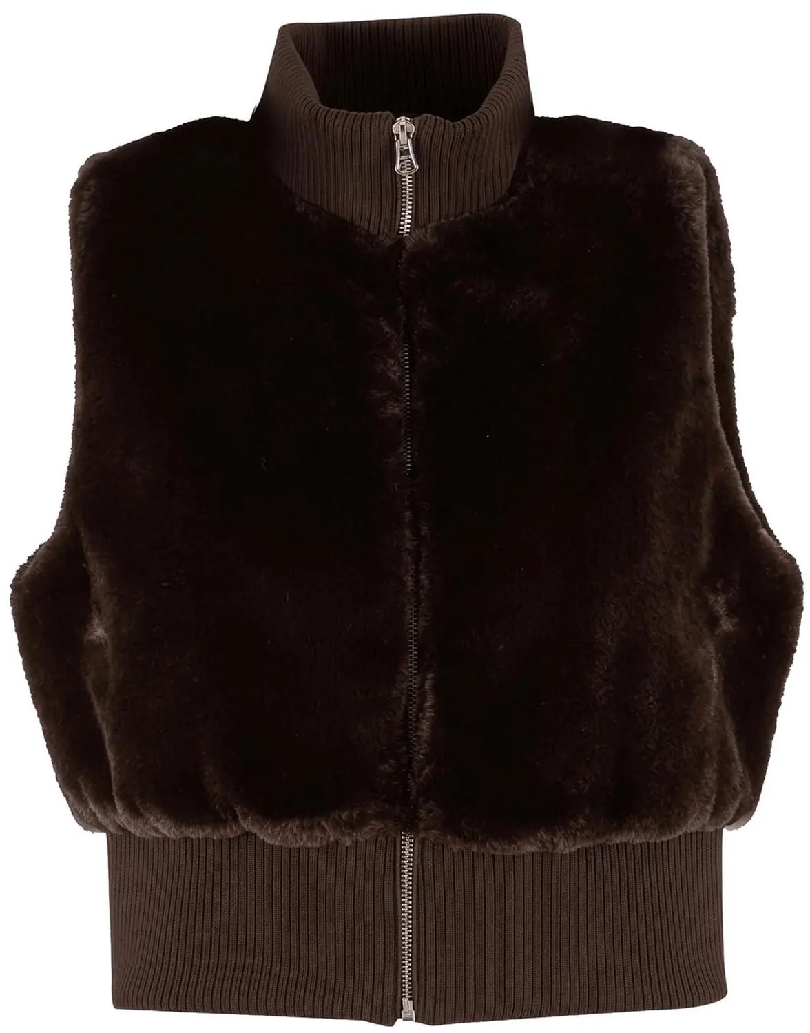Mouwloze fleece voor dames Urban Classics Bruin