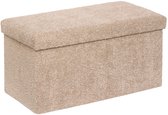 Atmosphera Soana Poef met Opbergruimte - 76x38x38cm - Beige