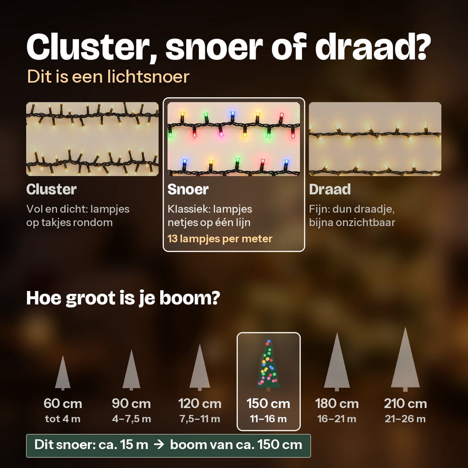 Levano Kerstverlichting Multicolor 192 LED 15 m - Lichtsnoer voor Binnen en Buiten - Kerstlampjes op Batterij - Kerstboomverlichting - Kerstversiering - Lichtslinger - Kerstlichtjes - LED Lampjes - Lichtjes Slinger op Batterijen - Lichtketting – foto 3