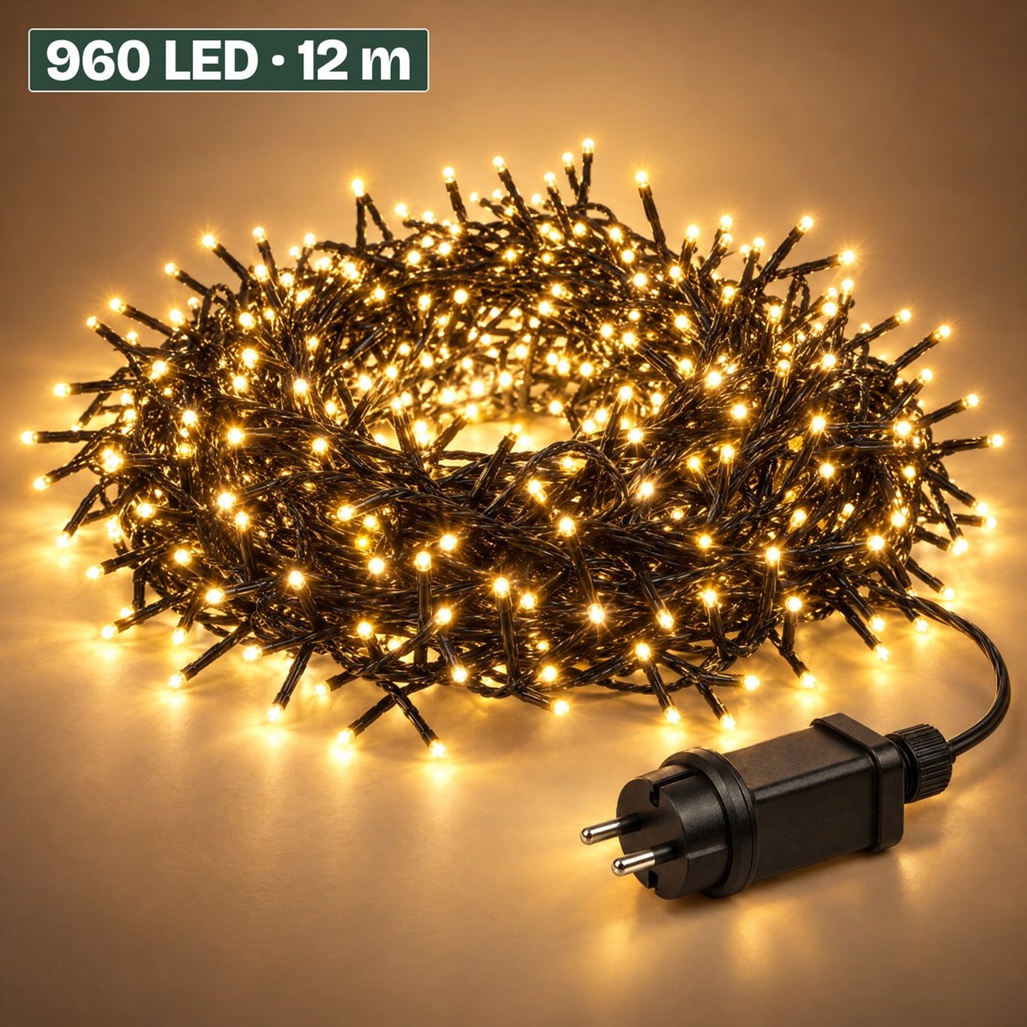 Levano Kerstboomverlichting 960 LED 12,4 m Warm Wit - Kerstverlichting Binnen en Buiten - Clusterverlichting - Kerstlampjes - Kerstboom Lampjes - Kerstversiering - Kerstlichtjes - Treecluster - Sfeerverlichting - LED Lichtsnoer