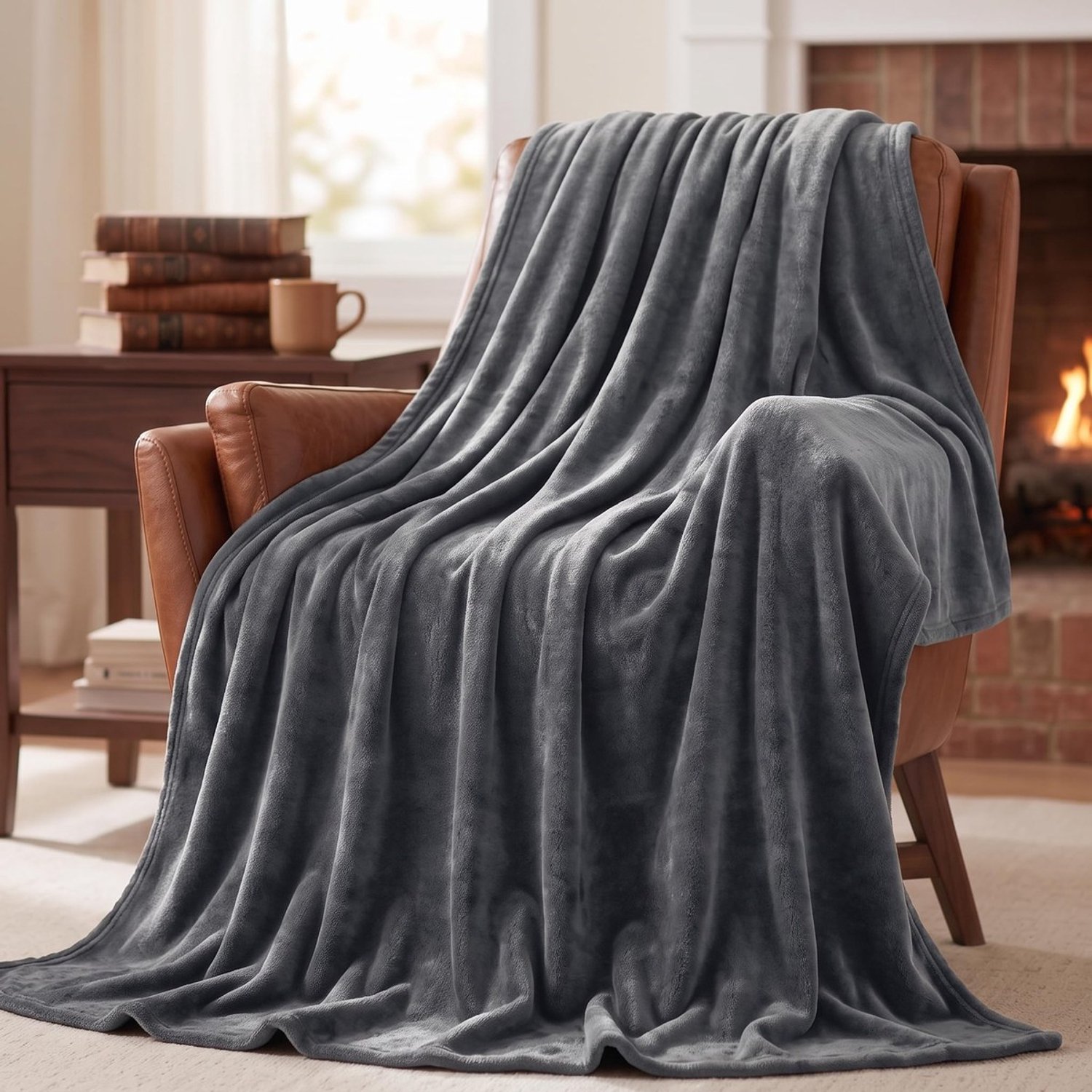 Duraxl Plaid - Fleece - Donkergrijs - 152 x 203 cm