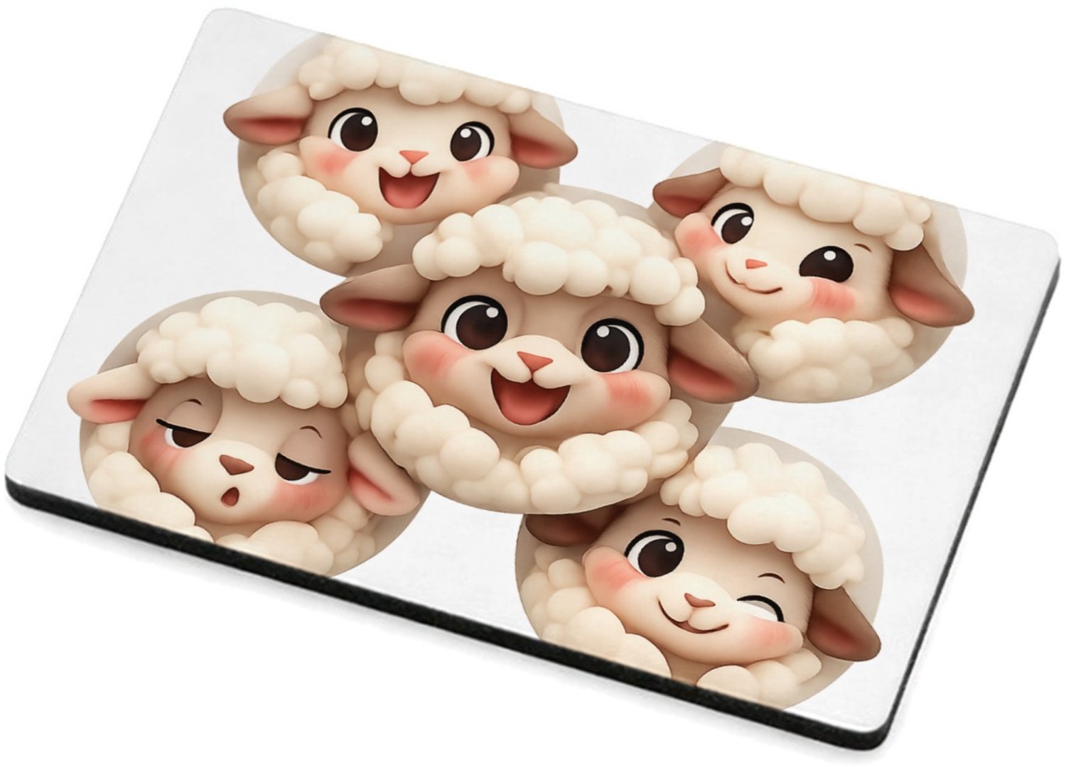 Mr Cadeautjes MDF magnetische fotolijst 7,5 x 5 - design Speelse dierenportretten in een verzamelserie met ronde kade | cadeau Wit