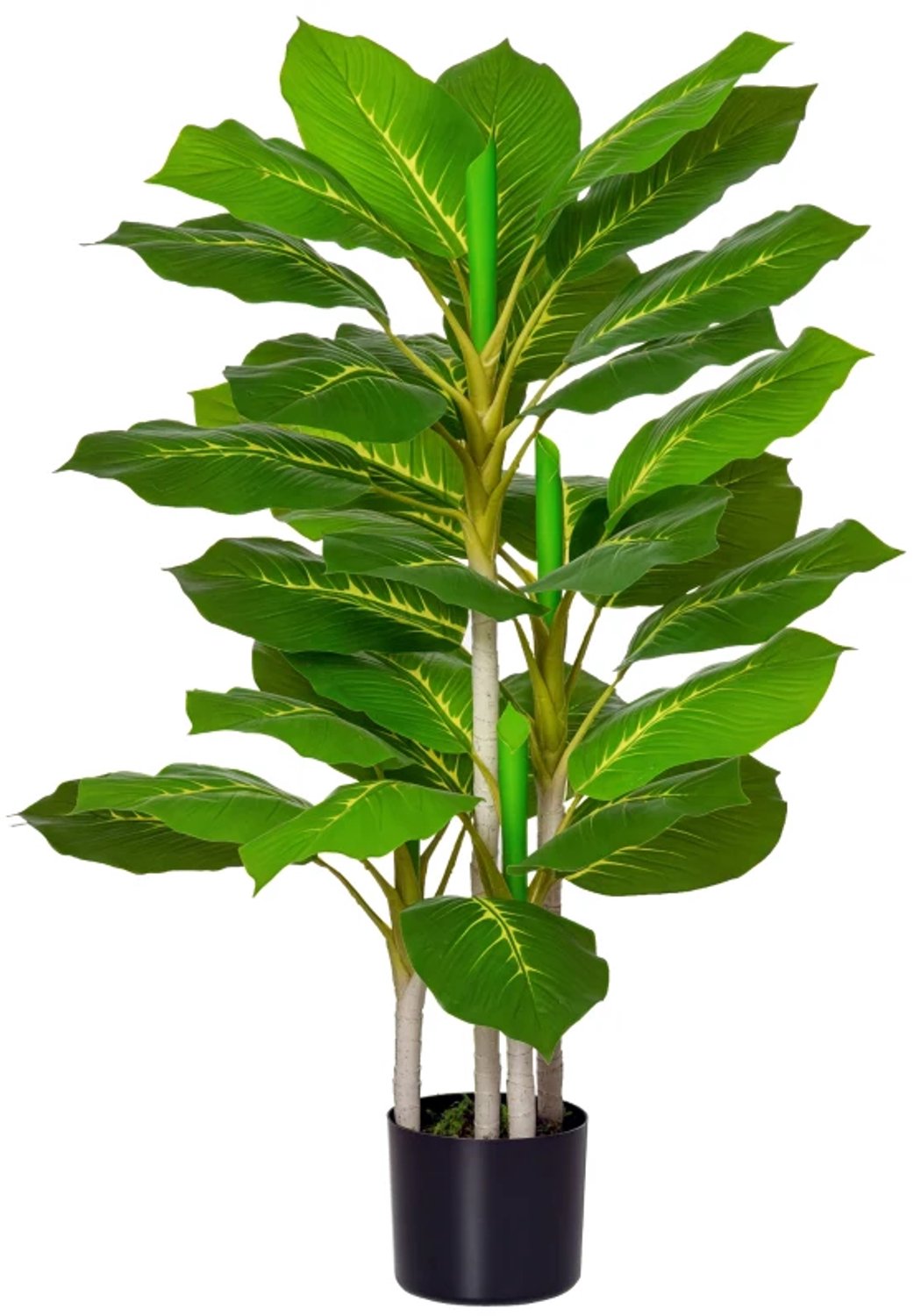 ZYLARO Kunstboom - Kunstplant - 95 cm - 33 bladeren - Inclusief pot - Voor de woonkamer groen en zwart