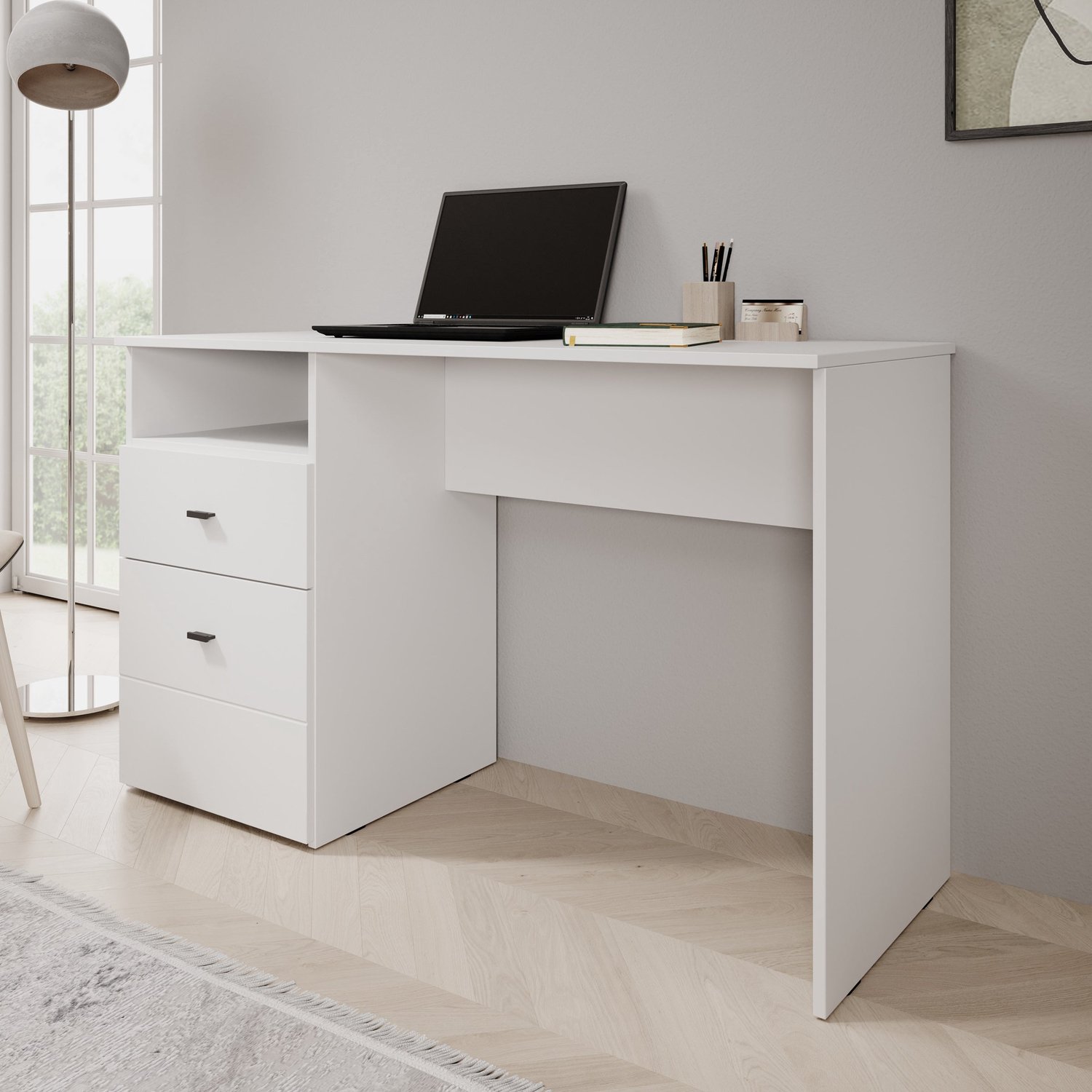 MEUBELLA Haroa - Bureau - Wit - 127x51x77 cm