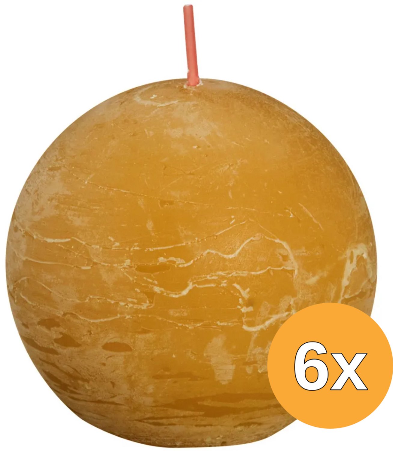 Bolsius Bolkaarsen Shine 6 st rustiek 76x71 mm honinggeel Honingraatgeel