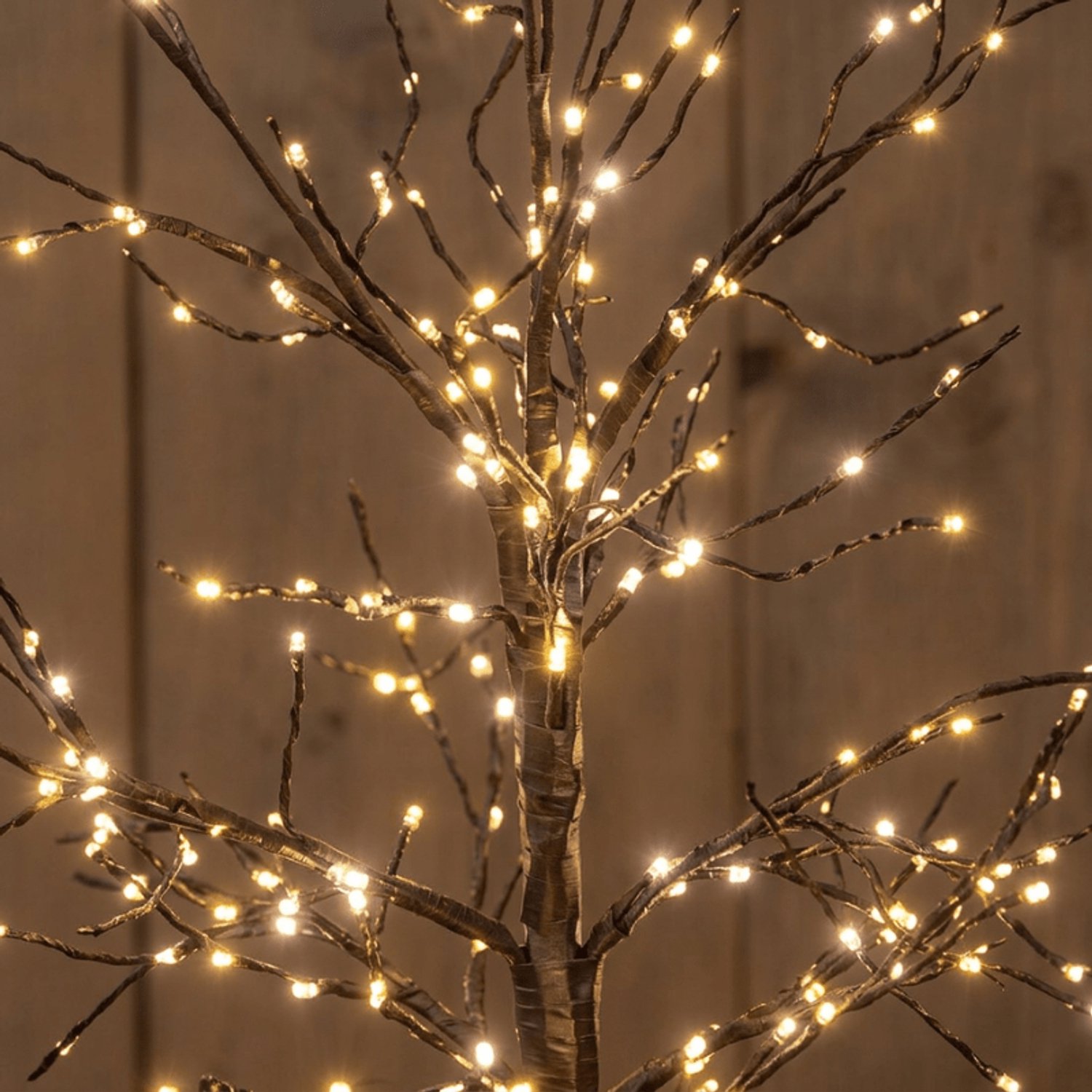 Anna's Collection Lichtboom - zwart - metaal - 60 cm - 240 led lichtjes - klassiek warm - verlichte kerstboom – foto 5