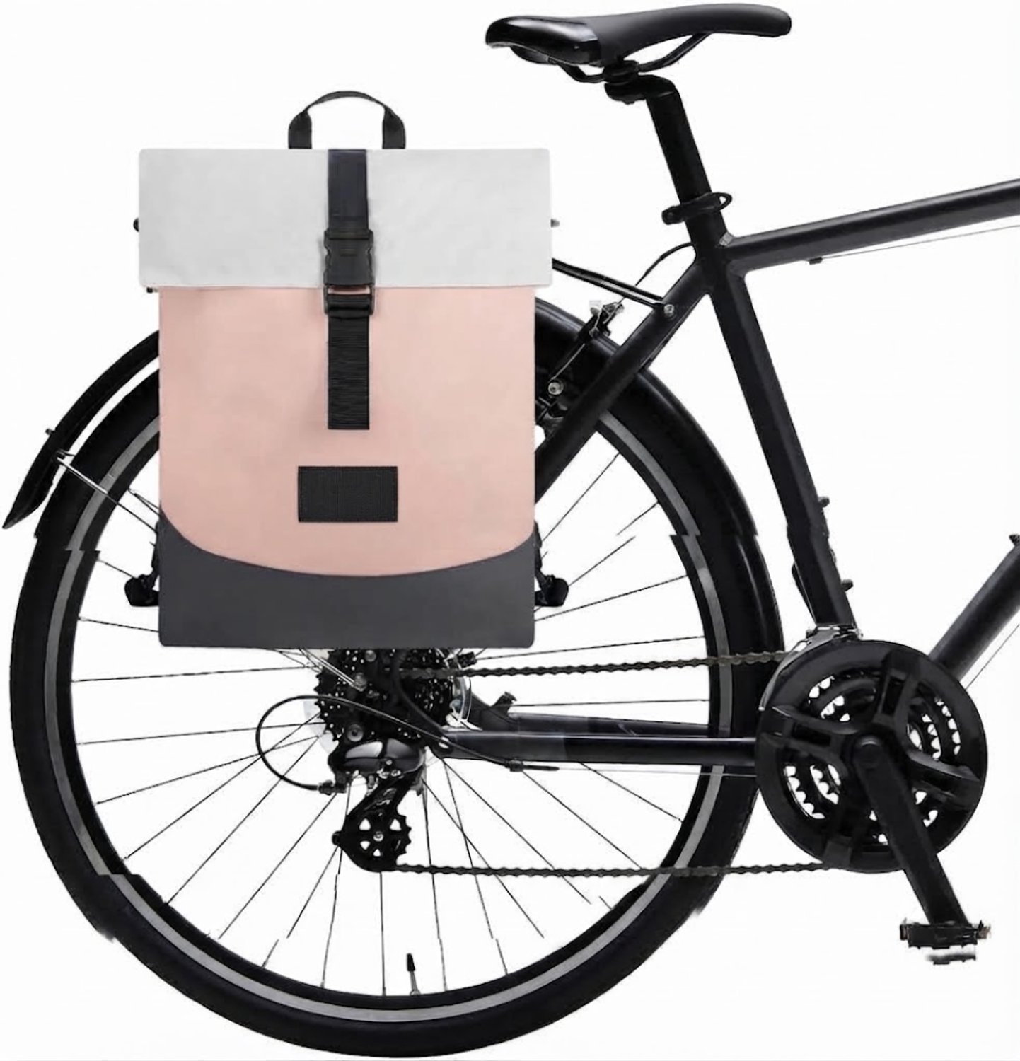 KLS® Fietstas - Fietstassen - Fietstas Rugzak - Grijsroze - 30cm x 15cm x 38cm
