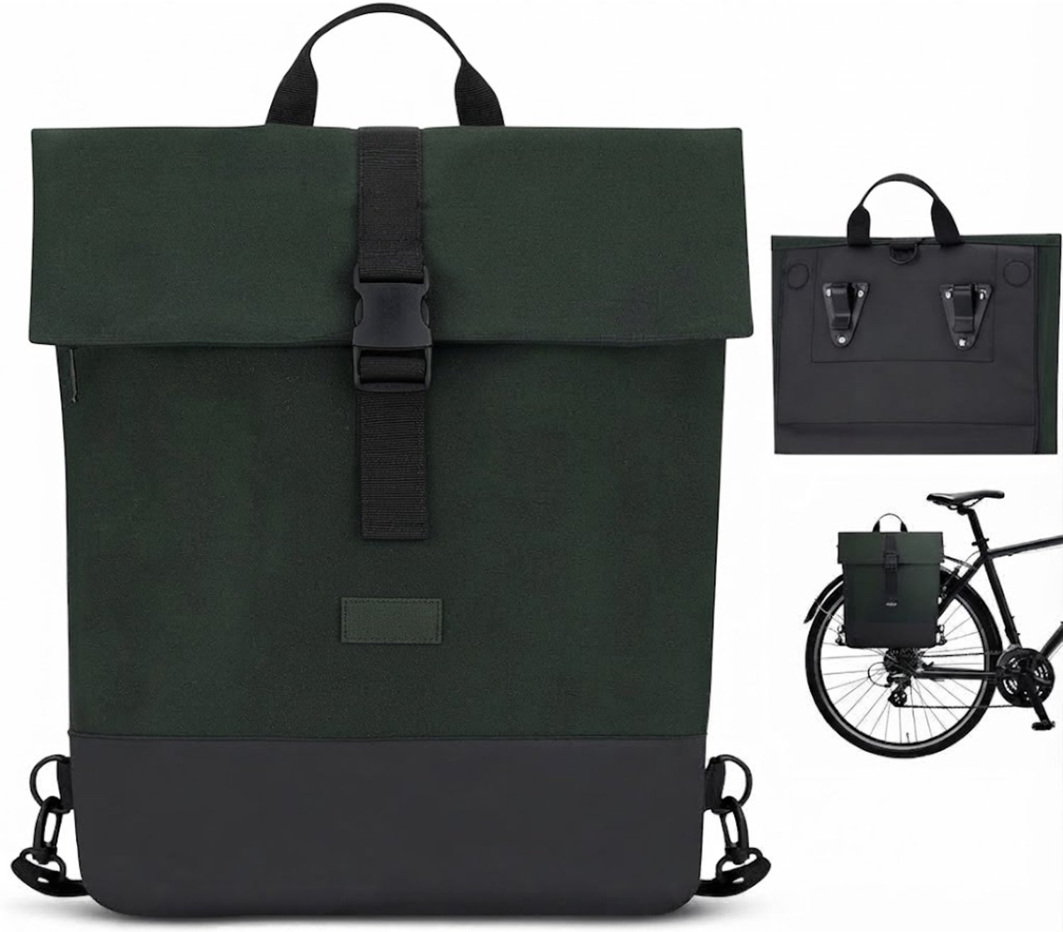KLS® Fietstas - Fietstassen - Fietstas Rugzak - Donkergroen - 30cm x 15cm x 38cm