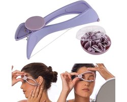 Handmatige Epilator Gezicht Draadontharing 2 Stuks - Haarverwijderaar voor Wenkbrauwen Bovenlip en Kin - Paars - draadepilator - beauty-epilator