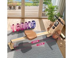 Roeitrainer – Roeimachine – Roeiapparaat – Fitnessapparaat – Indoor Rowing – 16 Weerstandsniveaus – Max. 150 kg – Draadloze Monitor – Verticale Opslag