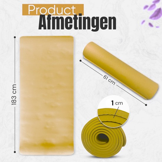 Padisport Yoga Mat Dik Beige - Fitness Mat Extra Dik - Yoga Mat Extra Dik - Pilates Mat - Dikke Yogamat - Yoga Mat Anti Slip - Yoga Matje - Yoga Mat Dik - Sport Mat - Sport Matje Fitness van Padisport — afbeelding 4