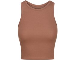 Esotiq Jal - Damescrop top - Bruin - Maat L - Geribd