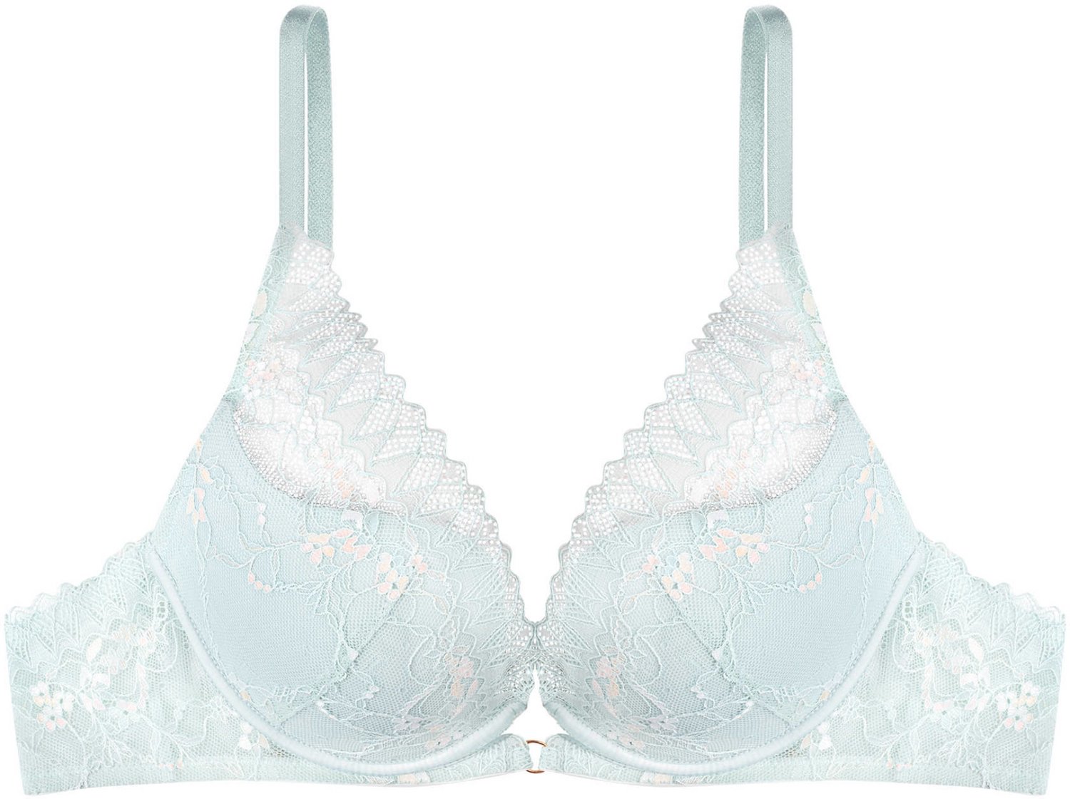 ESOTIQ Nettie - Push-upbeha - 65G - Blauwe kant - Uitneembare vullingen
