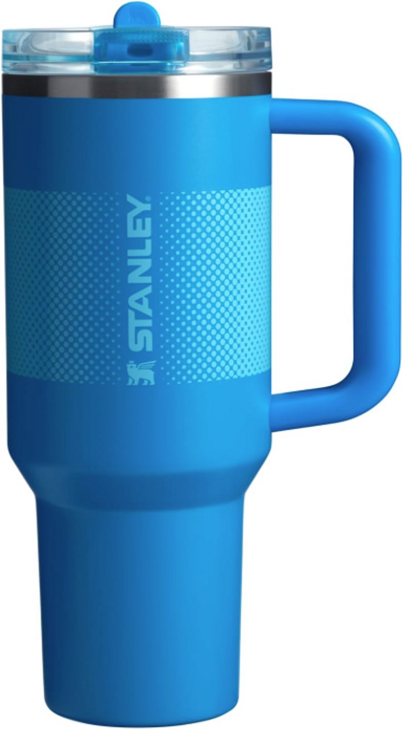 STANLEY Quencher ProTour Flip Straw Tumbler 1.2L (Azure Fade) - Lekvrije Drinkbeker met Rietje & Handvat – RVS Geïsoleerd – BPA-vrij – Cupholder Geschikt