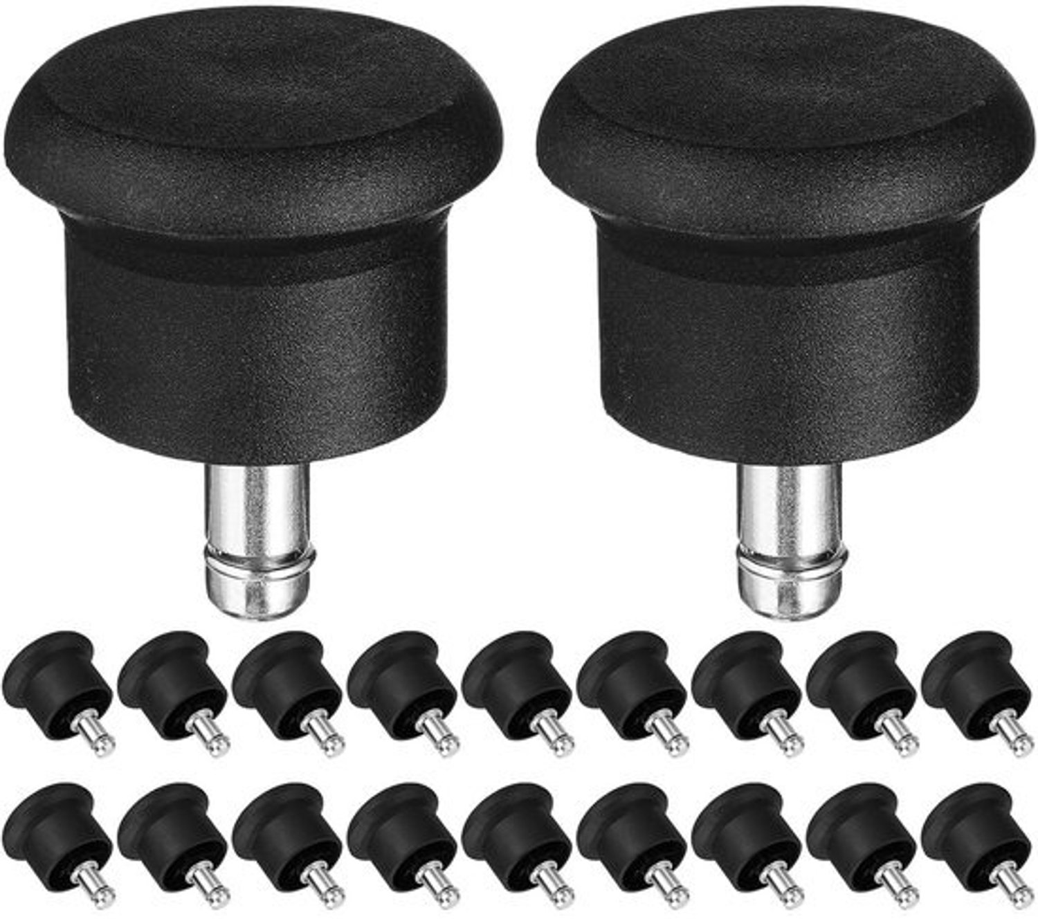 Vaste Bureaustoelglijders - Vervangende Stoelglijders - Meer Stabiliteit - Voorkomt Wegrollen - 7/16 Inch Steel - Zwart