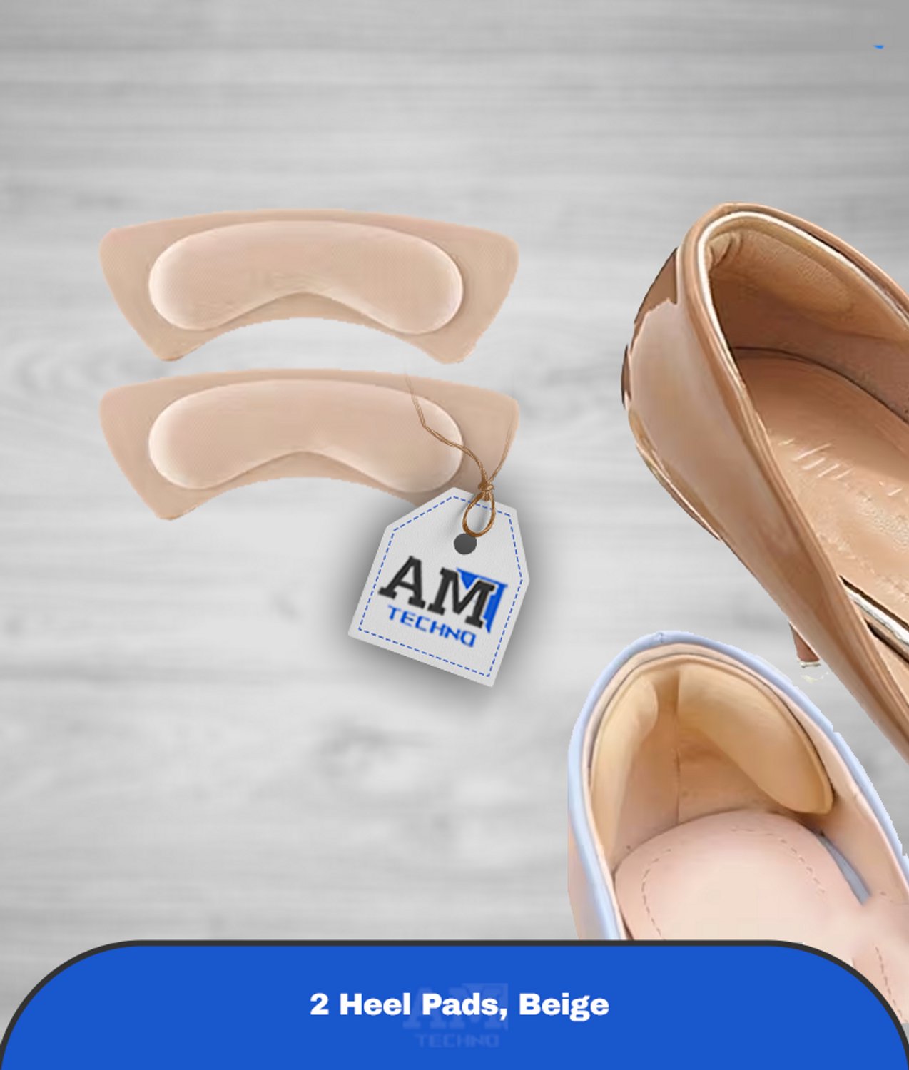 2 stuks Hielkussentjes Beige , Antislip Schoeninlegzolen, Unisex Hielkussens, Hielbeschermers, Voorkom Blaren, Zorg voor een Goede Pasvorm, Voorkom Hielverschuiving, Geschikt voor Alle Geslachten en Alle Soorten Schoeisel