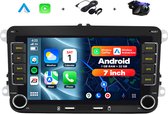 Boscer Autoradio - Geschikt voor Volkswagen, Skoda & Seat - Apple Carplay & Android Auto - Android 15 - 1+32GB - 7 Inch HD Touchscreen - Bluetooth, USB, WiFi & MP5 - Navigatiesysteem - Achteruitrijcamera & Microfoon