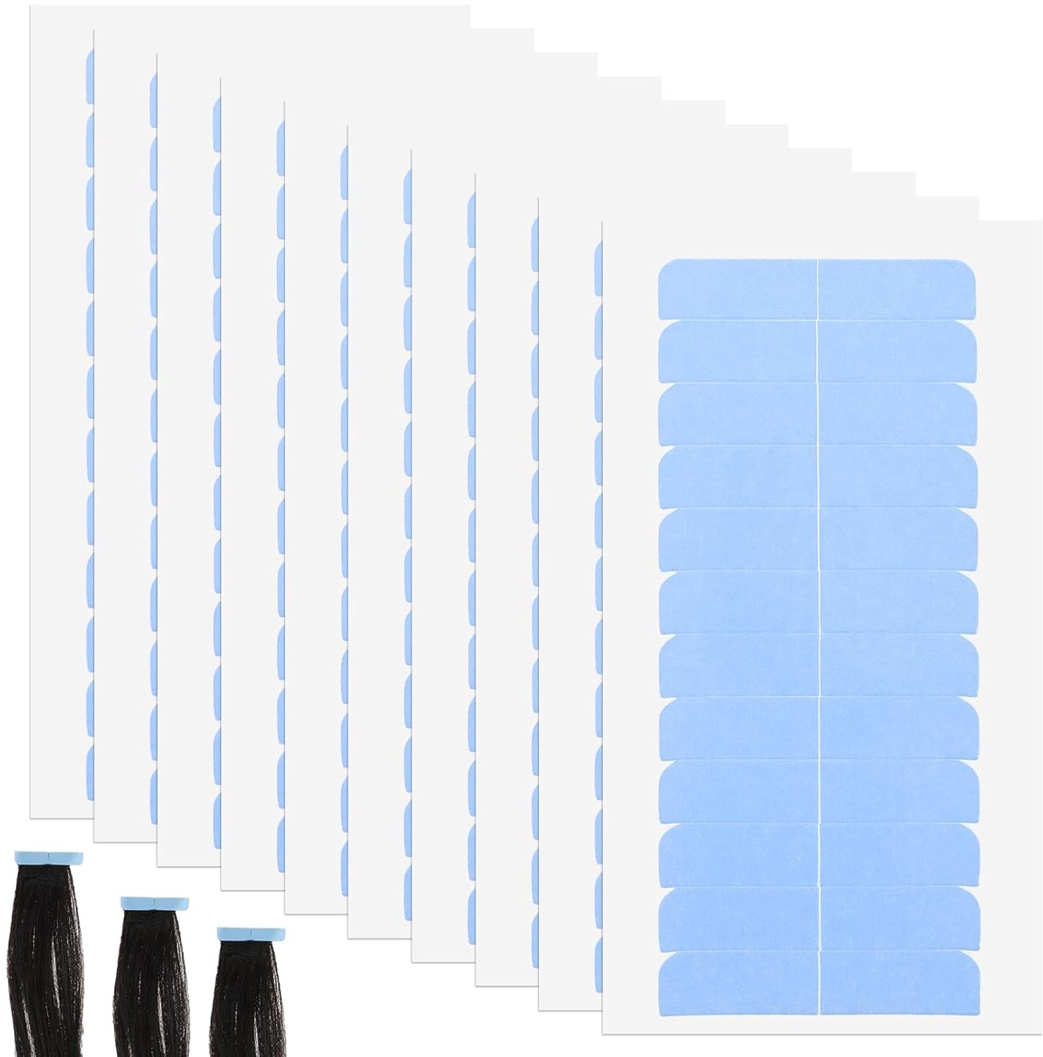 Tape-extensies 10 vellen/120 stuks - 4 x 0,8 cm - transparant - waterdicht en stevig - ShopVlot