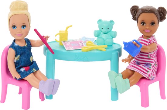 Barbie Dol op School - Speelset met 1 modepop en 2 kleine poppen — cadeau in Spellen & Speelgoed - foto 6