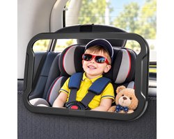 Babyautospiegel - 360° draaibare en verstelbare achteruitkijkspiegel - Onbreekbare achteruitkijkspiegel - Achteruitkijkspiegel met breed gezichtsveld - Achterbankspiegel voor baby's - Binnenspiegel
