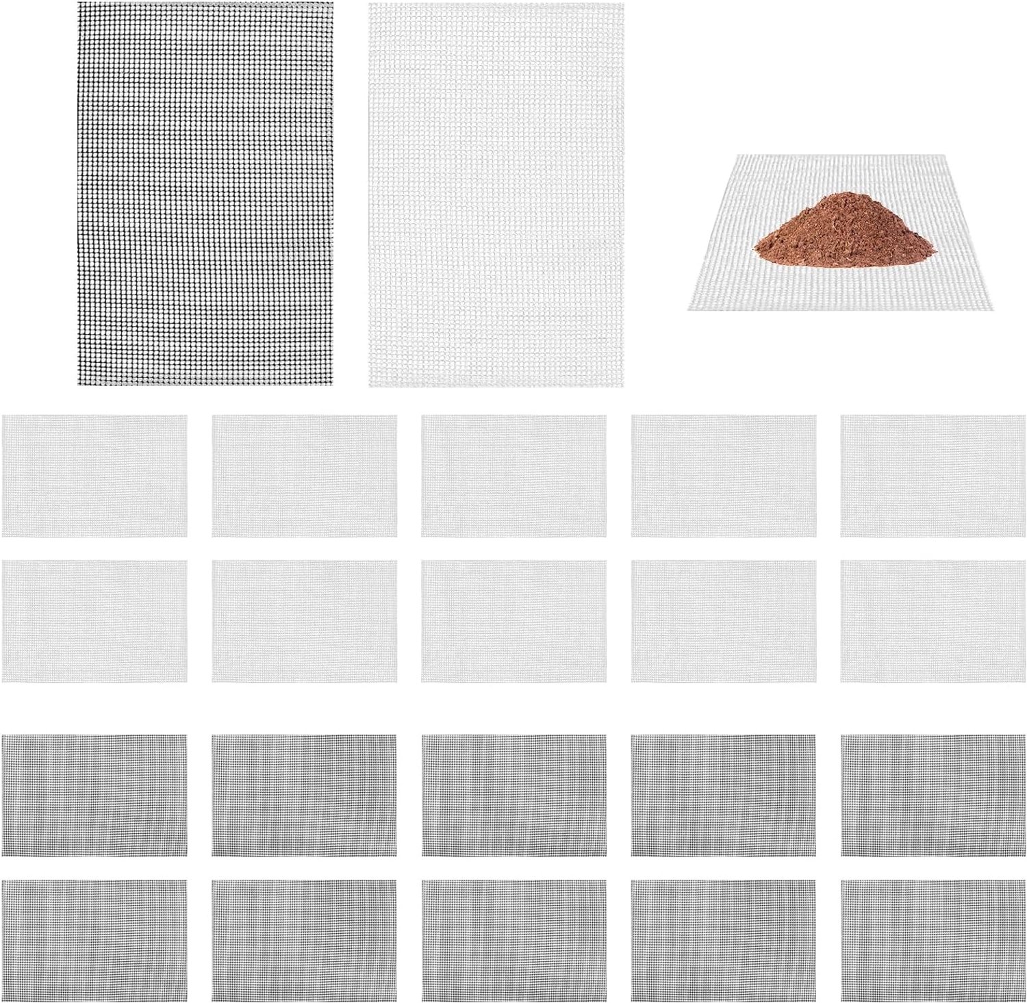 Pack of 20 Rectangular Flower Pot Bottom Hole Net Cushions Flower Pot Drainage Flower Pot Nets Bonsai Pot Nets Bonsai - ShopVlot