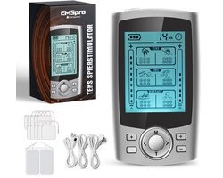 EMS Pro Tens apparaat & EMS trainer - 3 in 1 Pijntherapie, Spierstimulatie & Massage Apparaat - Ab Trainer - Fitness - 16 Elektroden - 36 Programma's