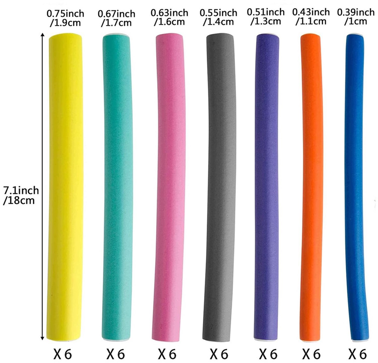 42x Zachte Krulspelden voor Haar - 18cm Flexibele Haarrollers