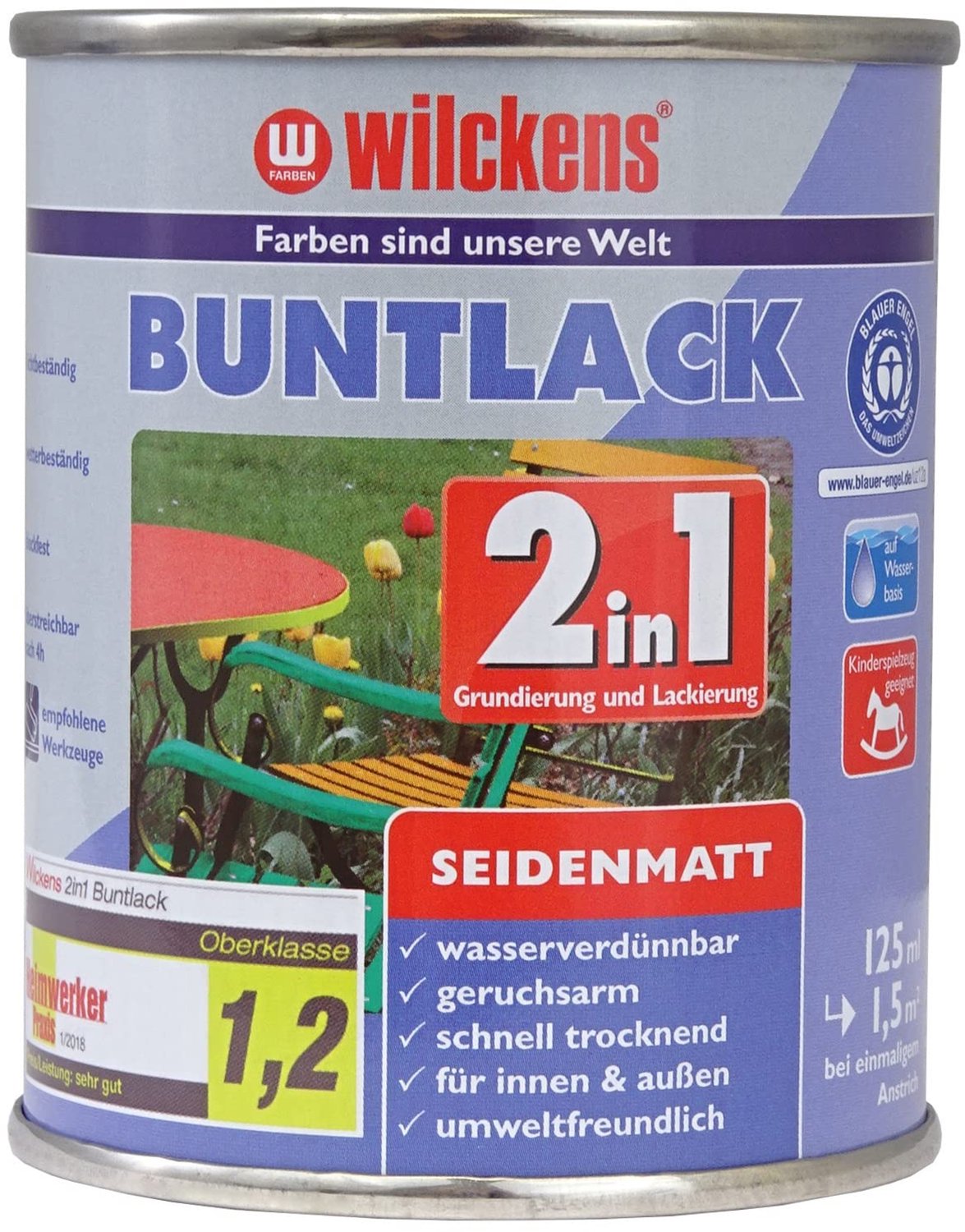 Wilckens Aflak Zijdeglans Acryl RAL 9005 0,125 L