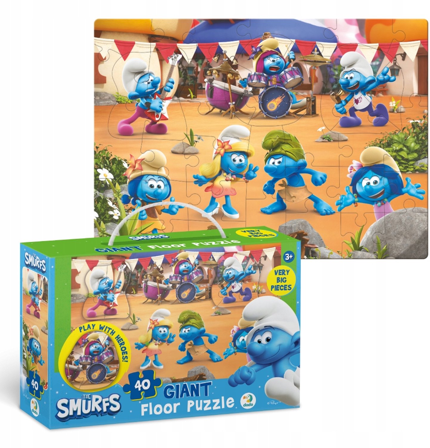 Smurfen Vloerpuzzel 40 Stukken Muziek Speelt - Dodo
