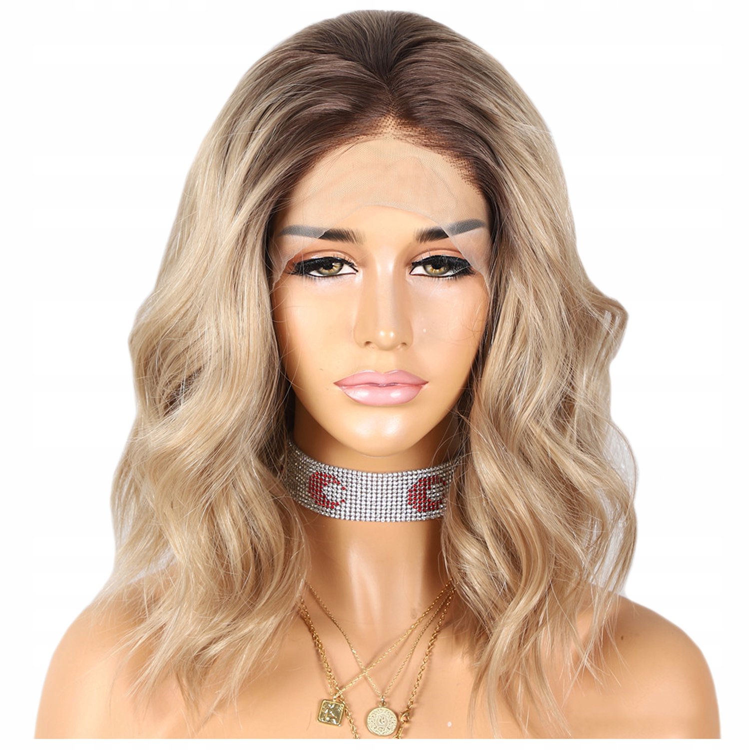 Blond Pruik met Natuurlijk Lijkende Golven - Lace Front