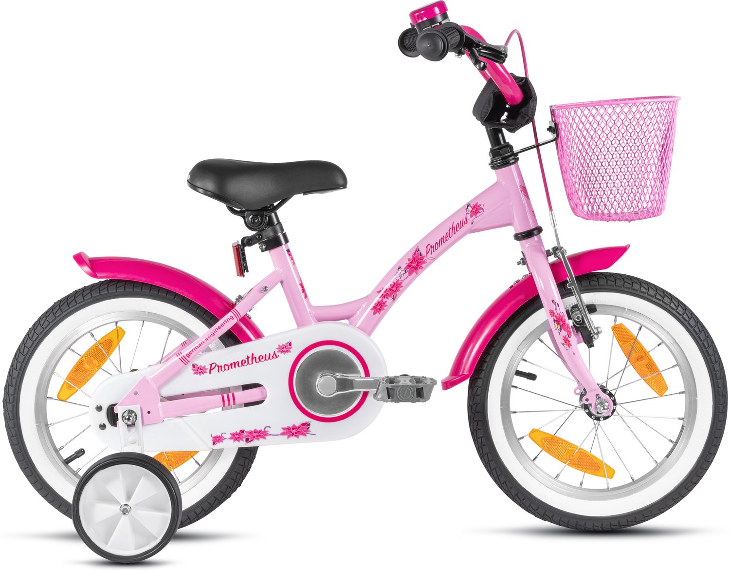 Meisjesfiets 12 inch - Vanaf 3 jaar - Zijwieltjes - Terugtraprem