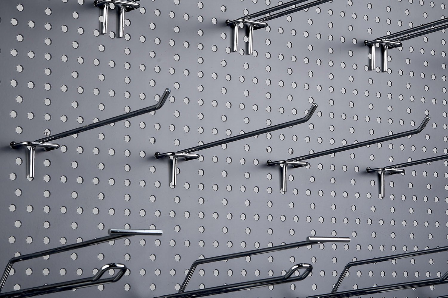 Werkplaatsbord 125x40 cm Grijs met 20x Enkele Hanger L-200