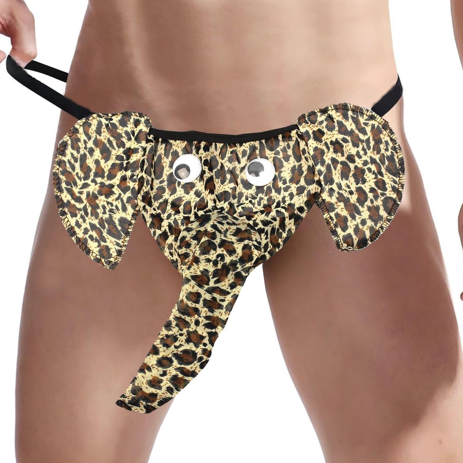 Grappige multicolor thong voor mannen met olifantenprint, unieke cosplay onderbroek voor heren