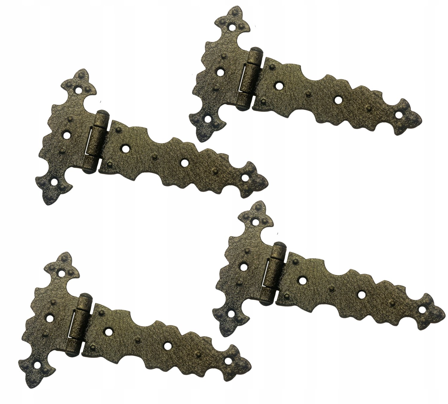 Rustieke Retro Meubel Scharnieren - Oude Gouden Structuur - 4 Stuks