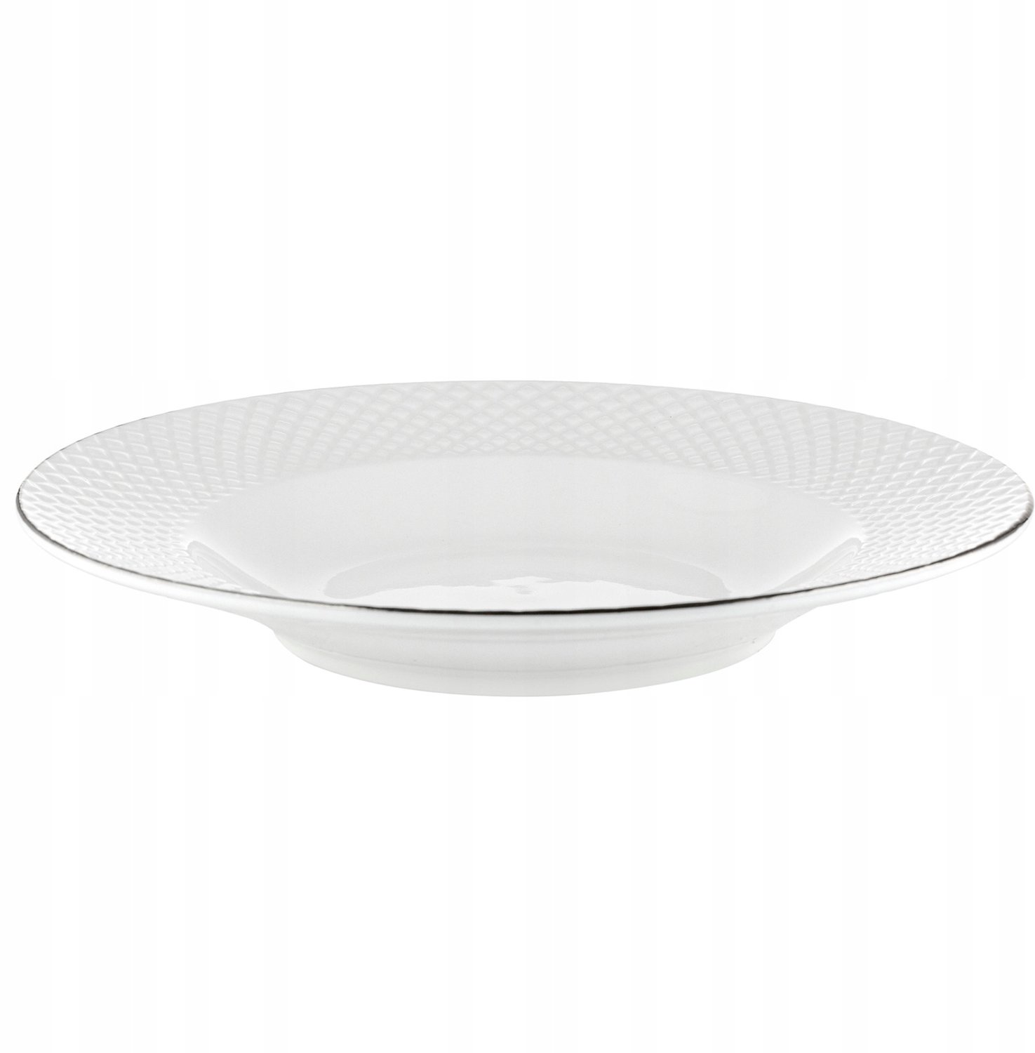 Florina Tiffany Platinium Diep Porseleinen Bord 22cm met Platina Rand