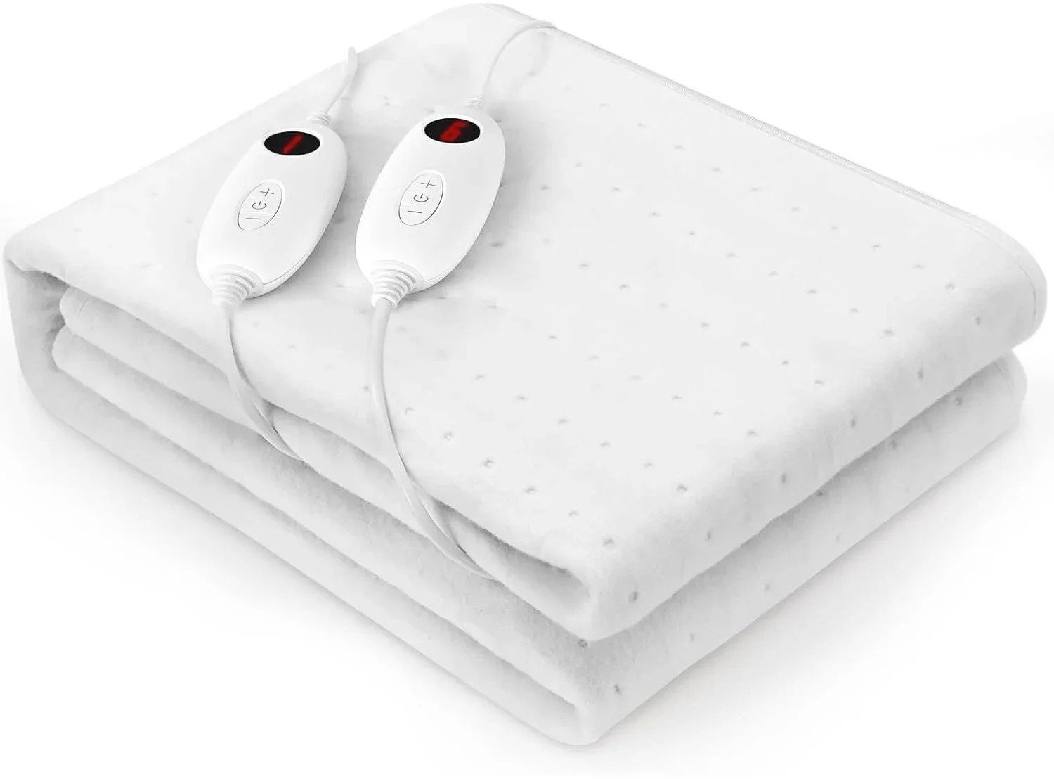 Nyoz verwarmde matrasbeschermer - Elektrische onderdeken - Warmtedeken - 160 x 140 cm - 6 warmtestanden - 2 controllers - Wit