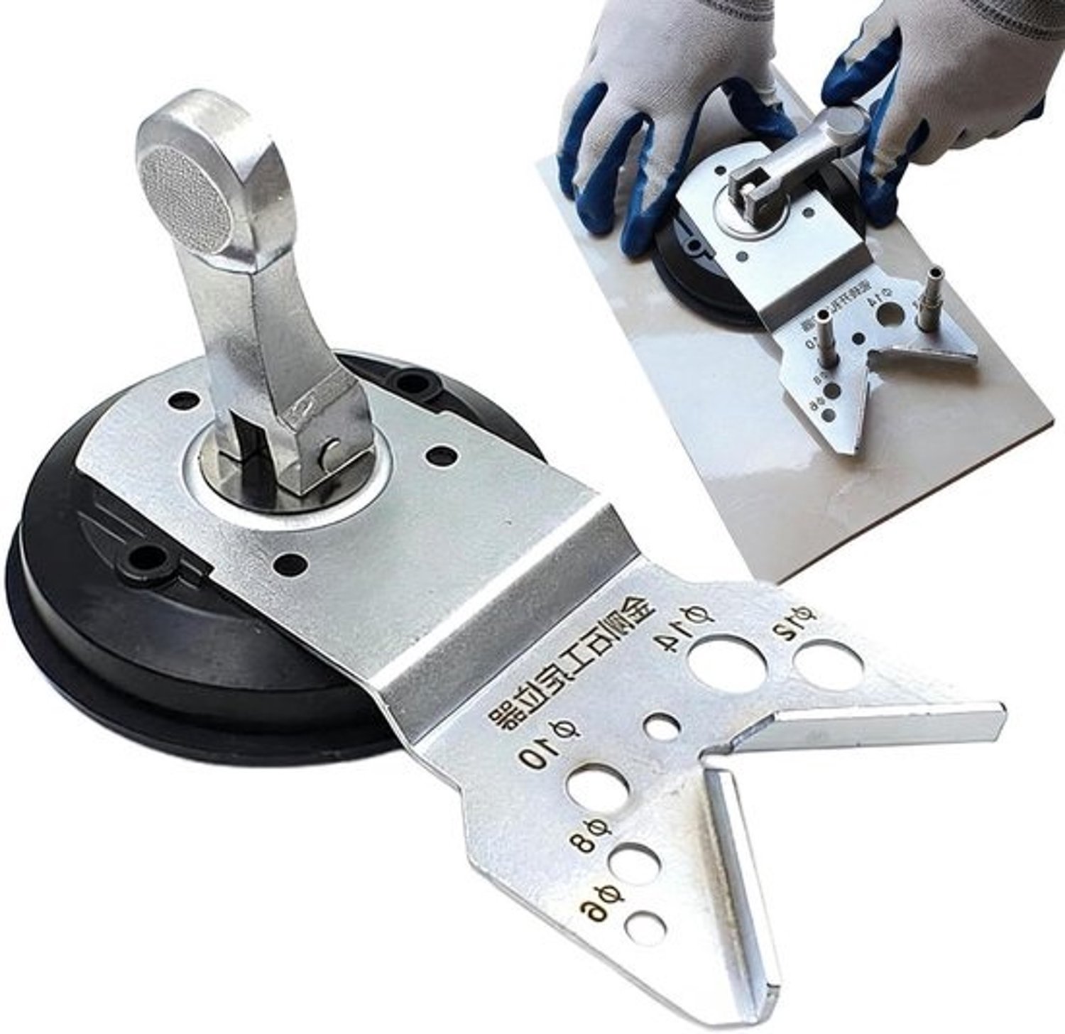 Boorgeleider voor tegels - Gatmaker - Voor precisieboren - Met zuignap - 6–90 mm - Enkel attribuut