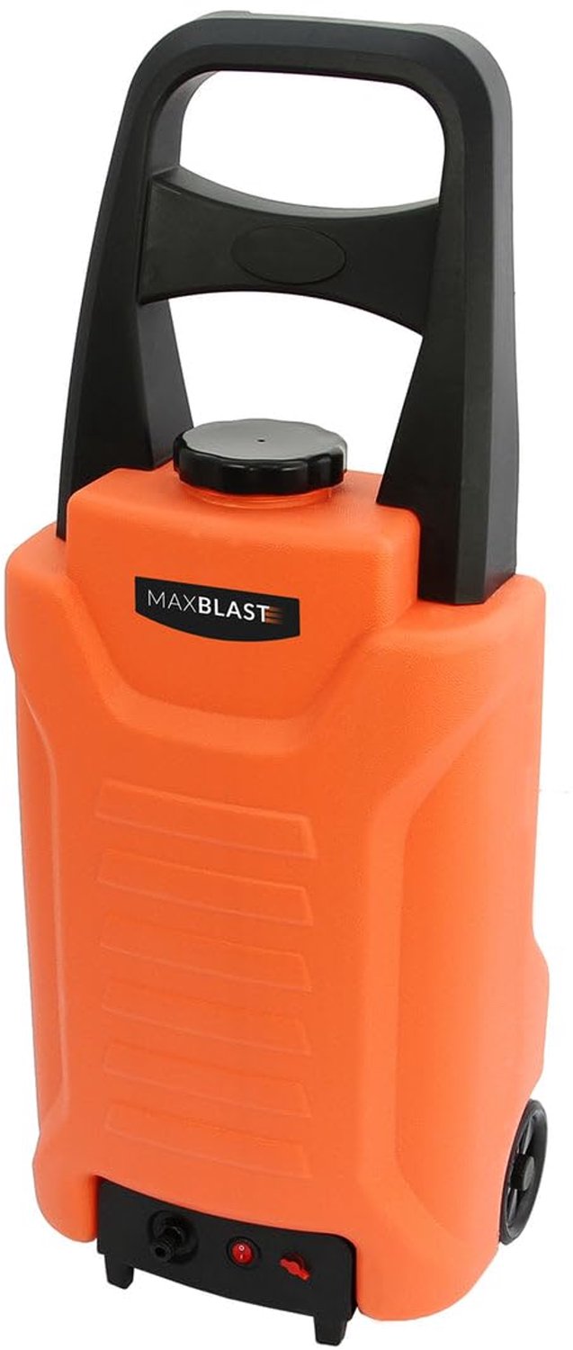 Hogedrukreiniger Wateropslag 30 Liter - 7 Meter Flexibele Slang - Oplaadbare Batterij En Netstroom - Draagbare Water Trolley - Oranje - Voor Tuin En Terras — afbeelding 2