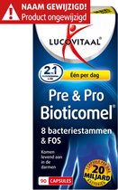 Lucovitaal Pre & Pro Bioticomel met Bifidobacterium & Lactobacillus, 90 Capsules, 20 Miljard Bacteriën en 50 mg FOS, Maagsapresistente Capsule, Vegan, Voedingssupplement voor Volwassenen