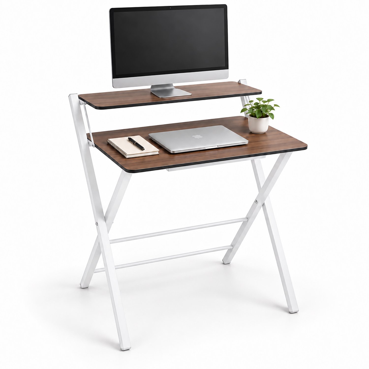 bureau - 70x82x56 cm - bruin en wit