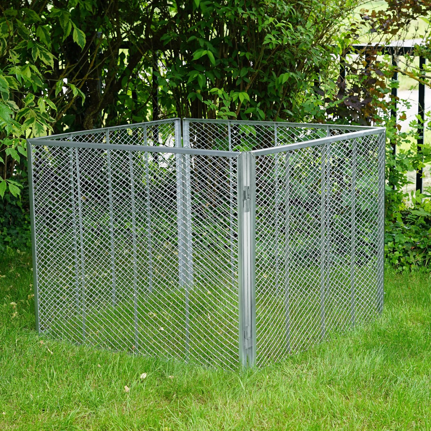 Famanu - Metalen compostbak voor in de tuin - Ruimtebesparend en duurzaam - Gegalvaniseerd - 1 stuk