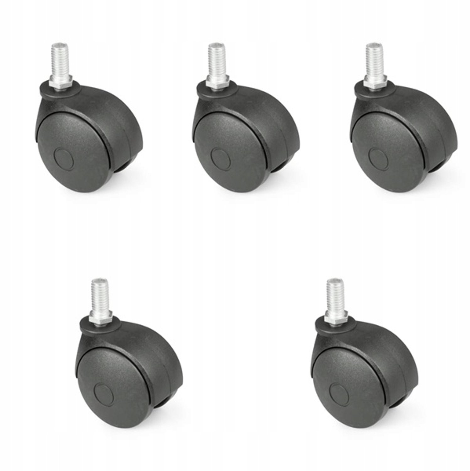 Draaiwielen met M10 schroefdraad, 50mm, 5 stuks - Merkloos