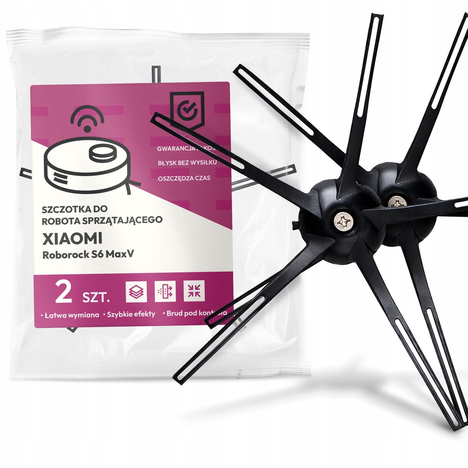 2x Zijborstel voor Xiaomi Roborock S6 MaxV Robotstofzuiger