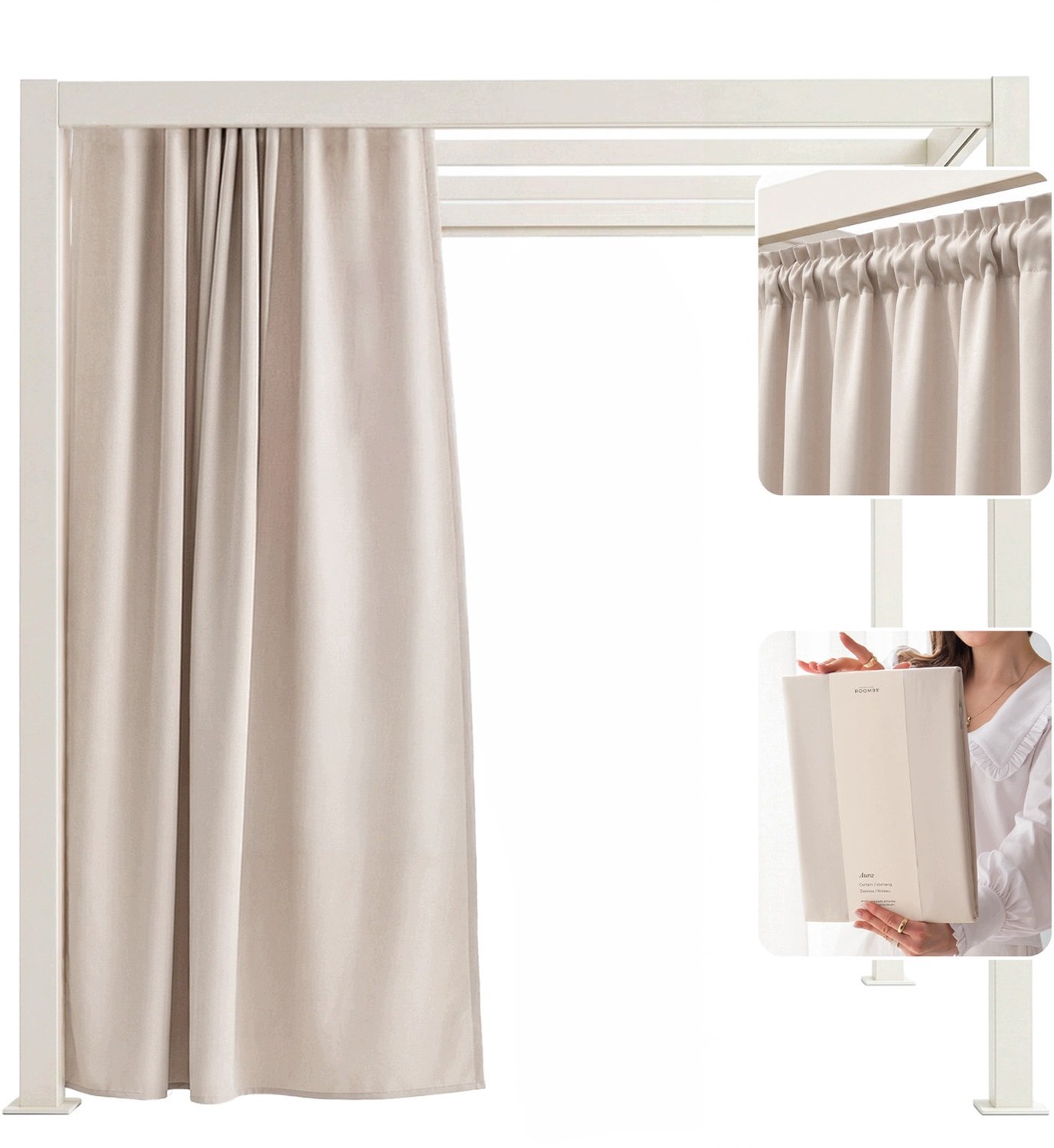 Waterdichte Tuindoek 140x250cm Lichtbeige - Met Tunnel & Band