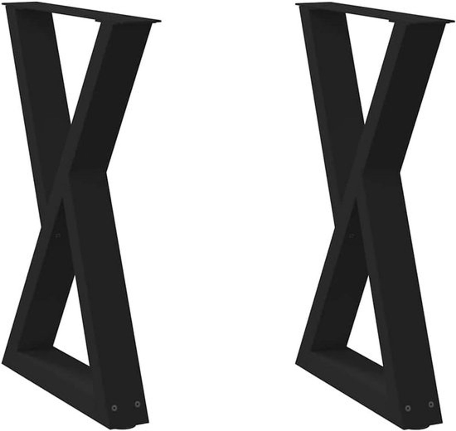 Set van 2 - Verstelbare eettafelpoten - Staal, zwart