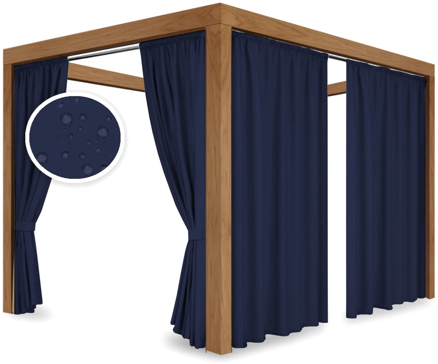 Waterdichte Tuindoek Gordijn voor Terras, Balkon & Pergola - Marineblauw