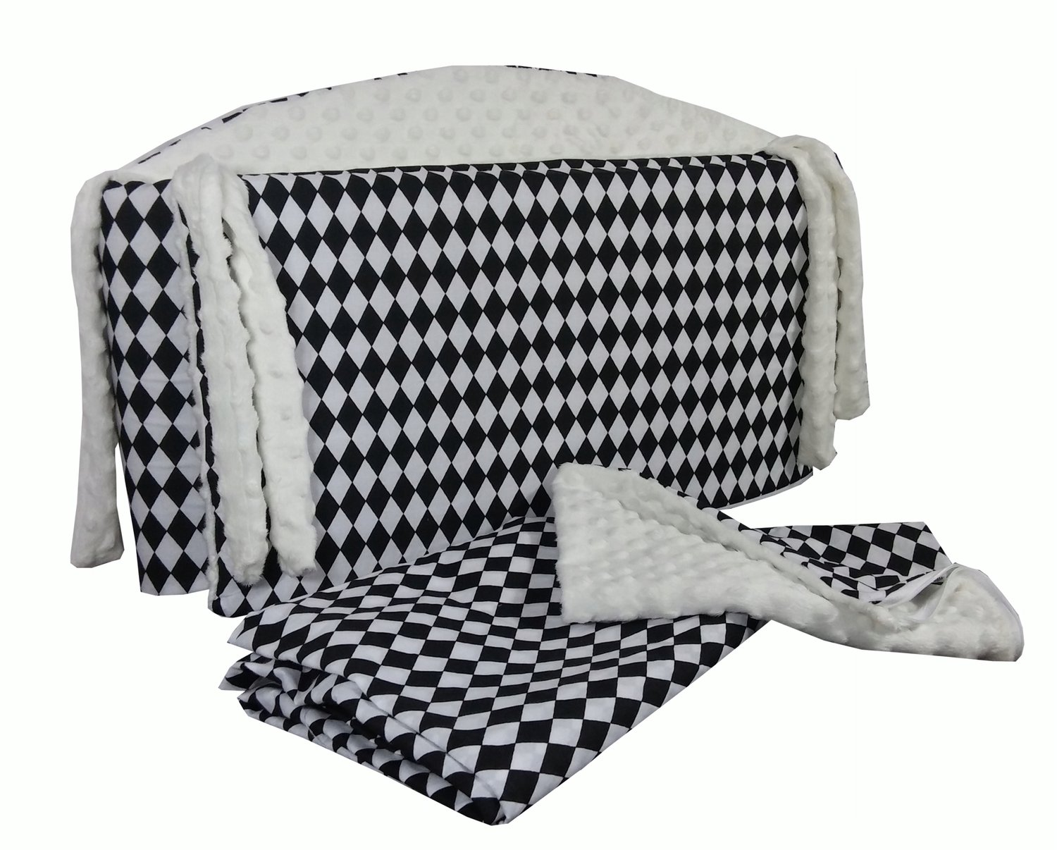 3-delige Kinderledikantset Minky 135x100cm met Bedomrander