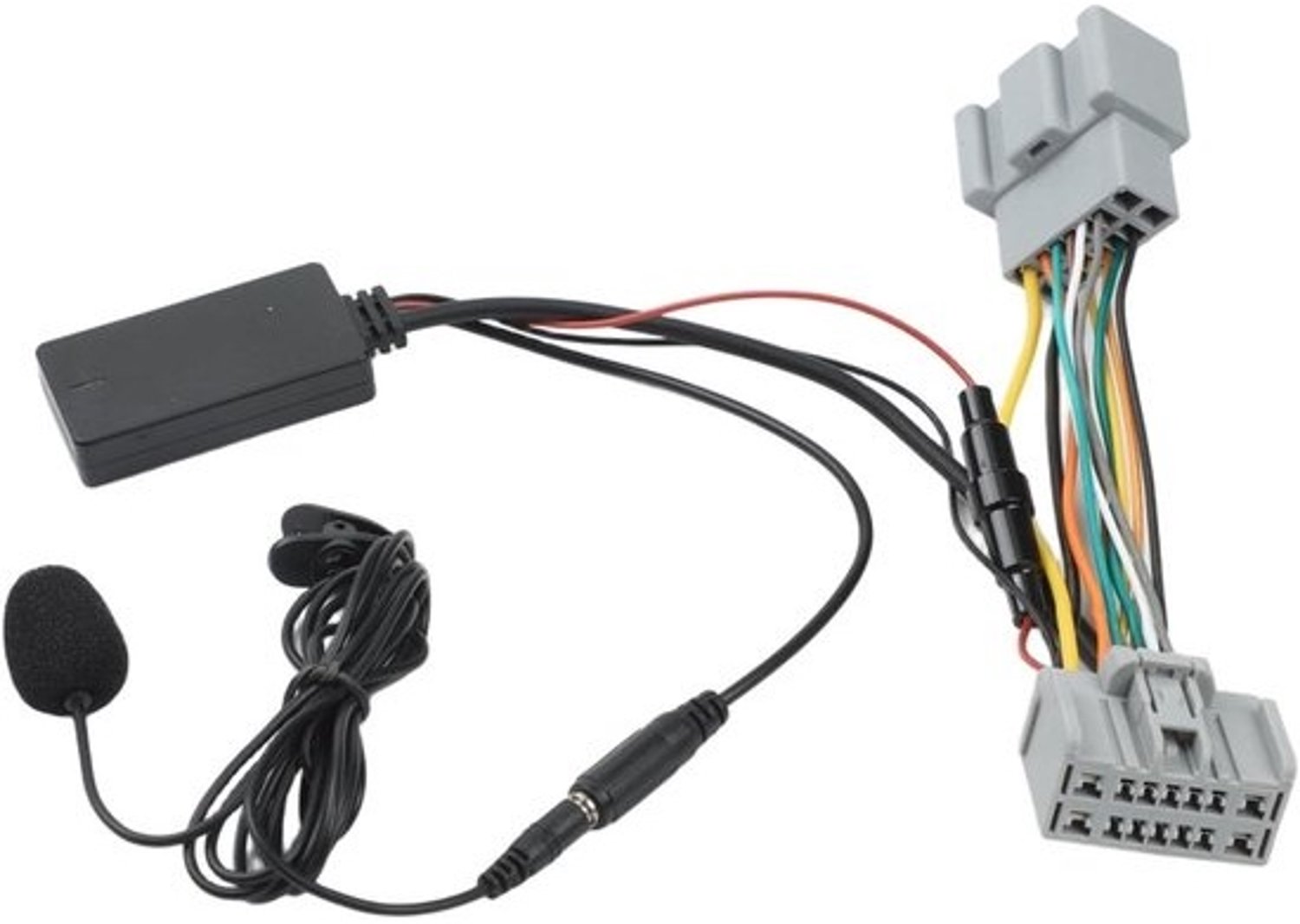 Audio-adapter - Muziekontvanger - Muziek streamen in de auto - Met externe microfoon - 10 x 5 x 3 cm - Zwart