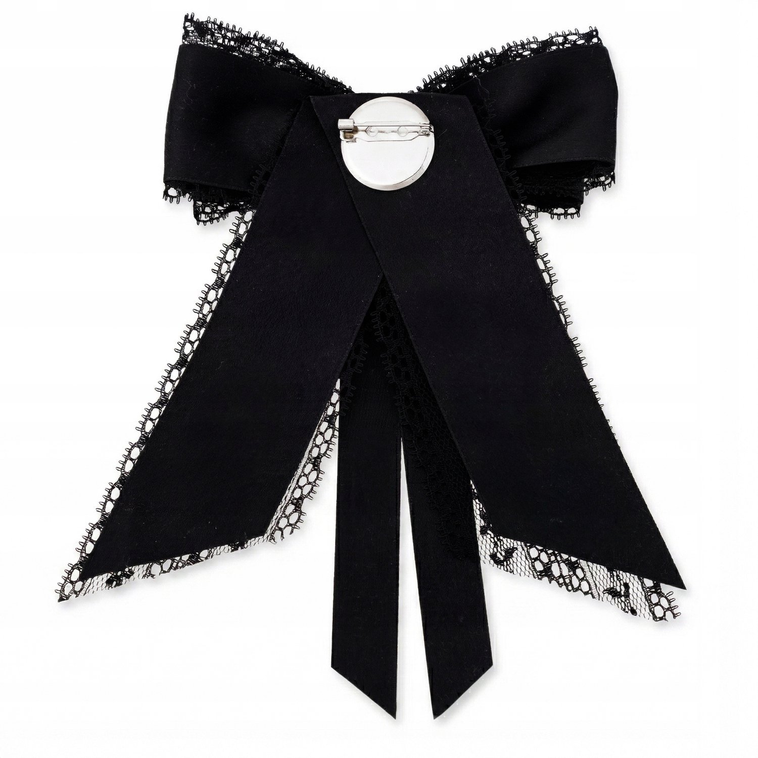 Zwarte Dames Broche met Kant - Elegante Vintage Stijl